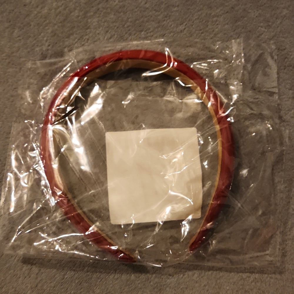 Red Pleather Headband